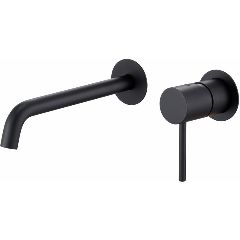 foto del prodotto imex rubinetto da incasso per lavabo con monocomando modello monza beccuccio universale colore nero finitura opaca 