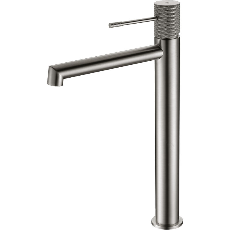 foto del prodotto imex rubinetto da lavabo alto monocomando modello line canotto alto colore argento finitura nichel 