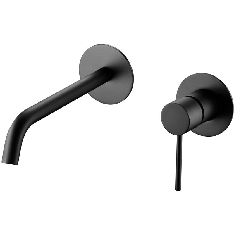 foto del prodotto imex rubinetto da lavabo incassato monocomando modello milos stick beccuccio universale colore nero finitura opaca 