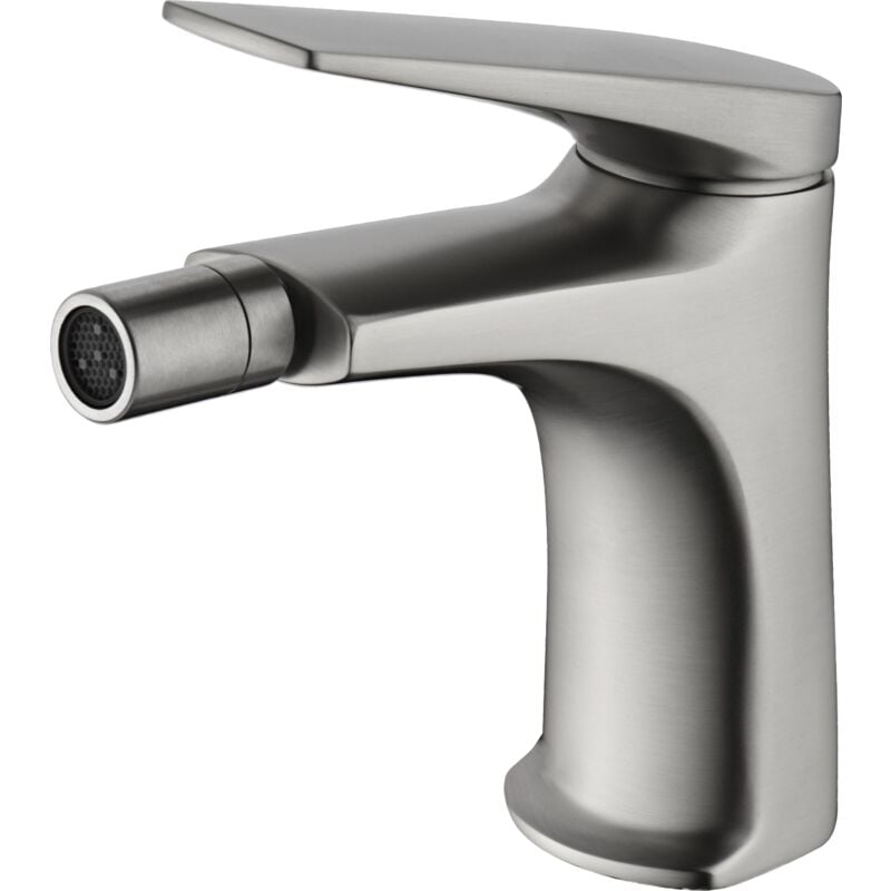 foto del prodotto imex rubinetto del bidet a monocomando modello delos colore grigio finitura in acciaio 