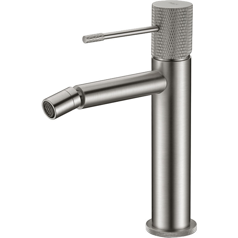 foto del prodotto imex rubinetto del bidet monocomando modello line colore argento finitura in nichel 