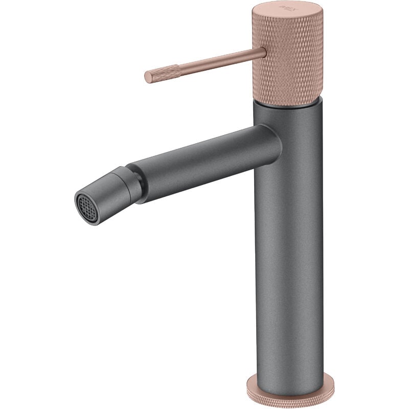 foto del prodotto imex rubinetto del bidet monocomando modello line colore grigio finitura in champagne 