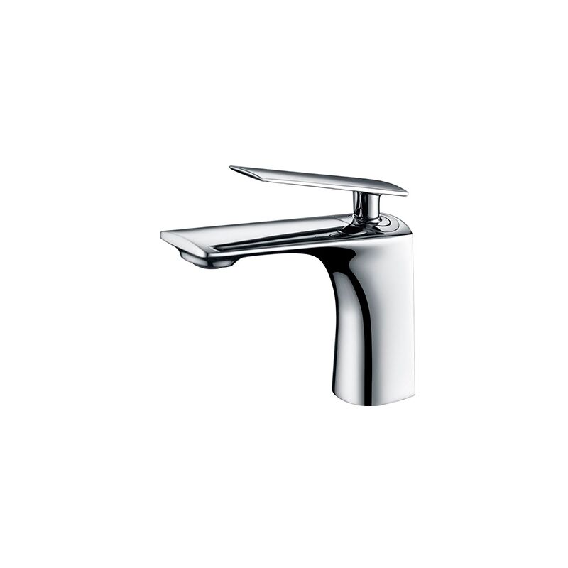 foto del prodotto imex rubinetto del lavabo con monocomando modello scozia cannello basso colore grigio finitura cromata 