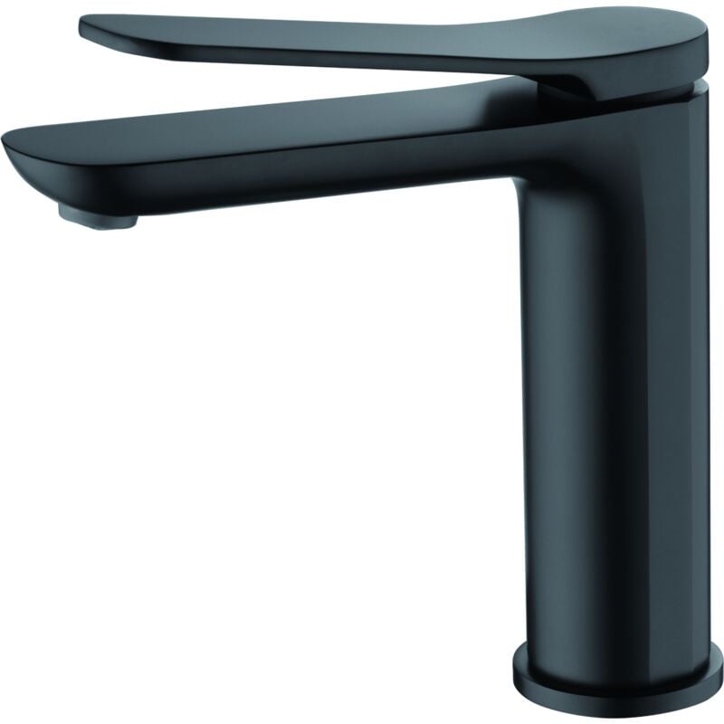 foto del prodotto imex - rubinetto del lavabo monocomando modello danimarca beccuccio basso colore nero finitura opaca