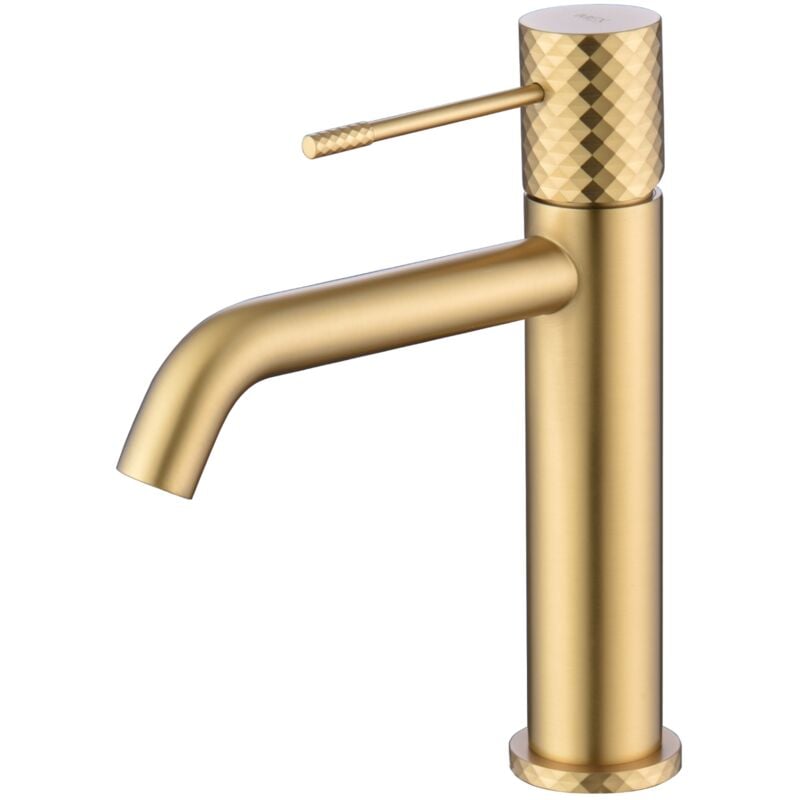 foto del prodotto imex rubinetto del lavabo monocomando modello g nova colore oro finitura oro spazzolato 