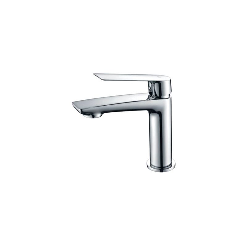 foto del prodotto imex rubinetto del lavabo monocomando modello luxor beccuccio universale colore grigio con finitura cromata 