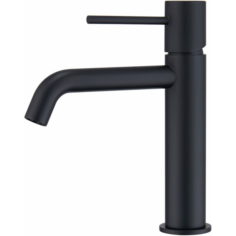 foto del prodotto imex rubinetto del lavabo monocomando modello monza beccuccio universale colore nero finitura opaca 