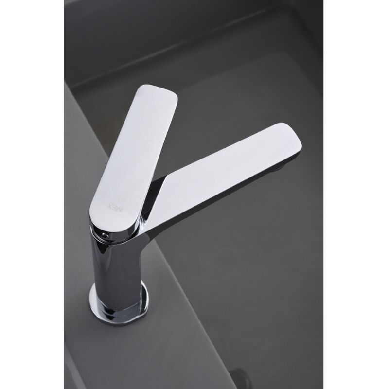 foto del prodotto imex rubinetto del lavabo monocomando modello n poles colore grigio con finitura cromata 