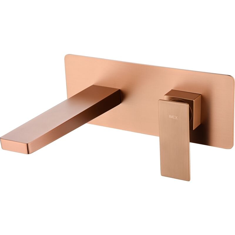 foto del prodotto imex - rubinetto del lavabo monocomando modello pisa colore oro rosa rifinito in oro rosa spazzolato [ ® ]