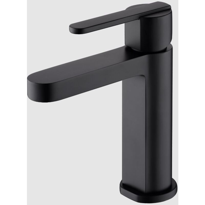 foto del prodotto imex rubinetto del lavabo monocomando modello roma becco universale colore nero finitura opaca 