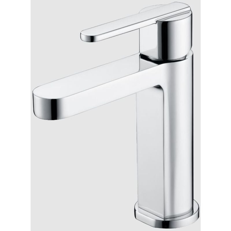 foto del prodotto imex rubinetto del lavabo monocomando modello roma beccuccio universale colore grigio finitura cromata 