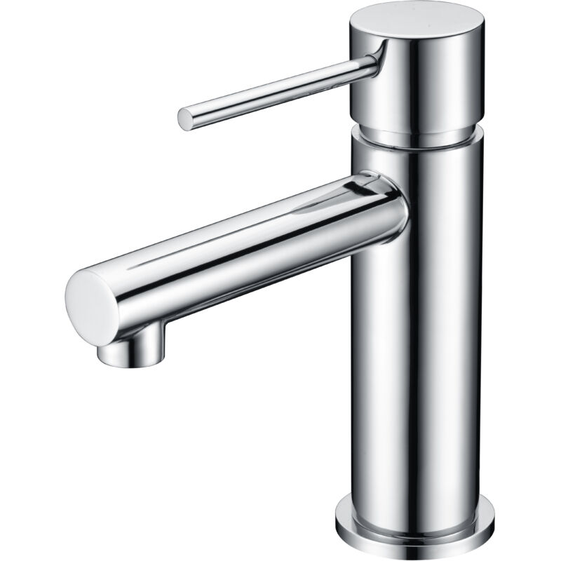 foto del prodotto imex - rubinetto del lavandino monocomando modello milos stick beccuccio universale colore grigio finitura cromata