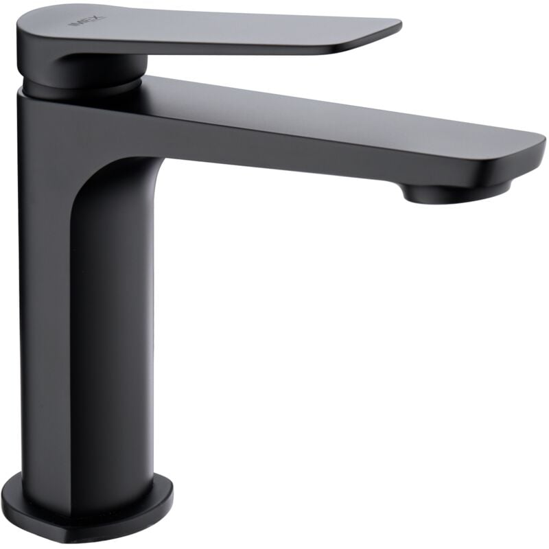foto del prodotto imex rubinetto del lavandino monocomando modello n poles colore nero finitura opaca 