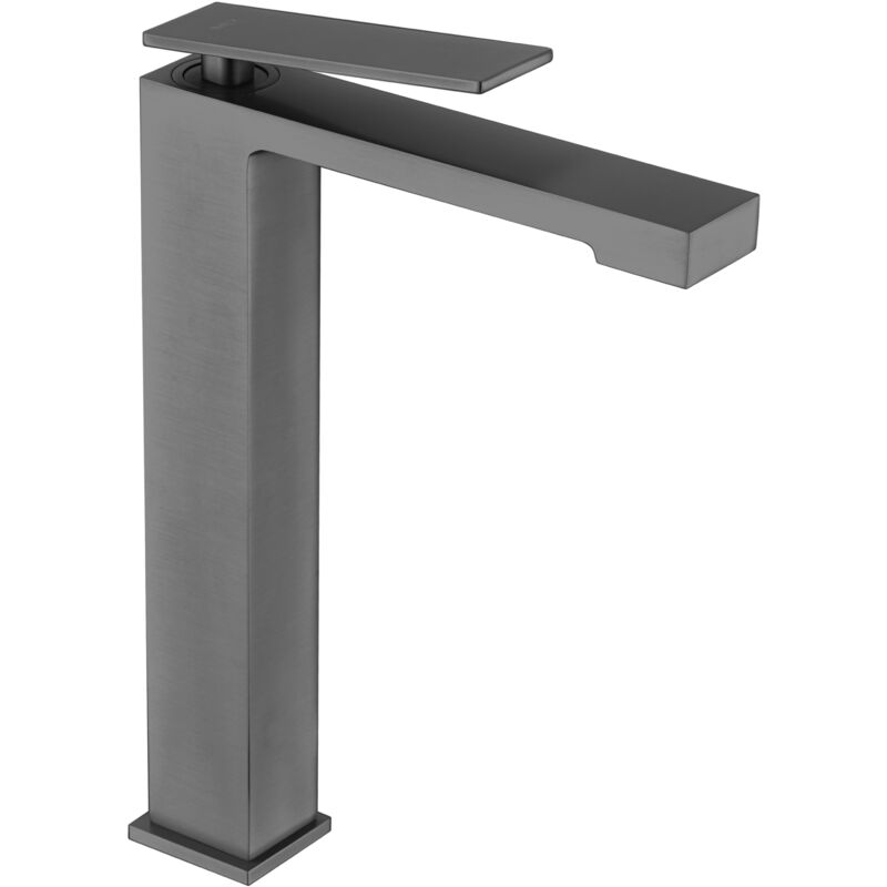 foto del prodotto imex rubinetto lavabo monocomando modello pisa colore nero finitura in black gun metal 