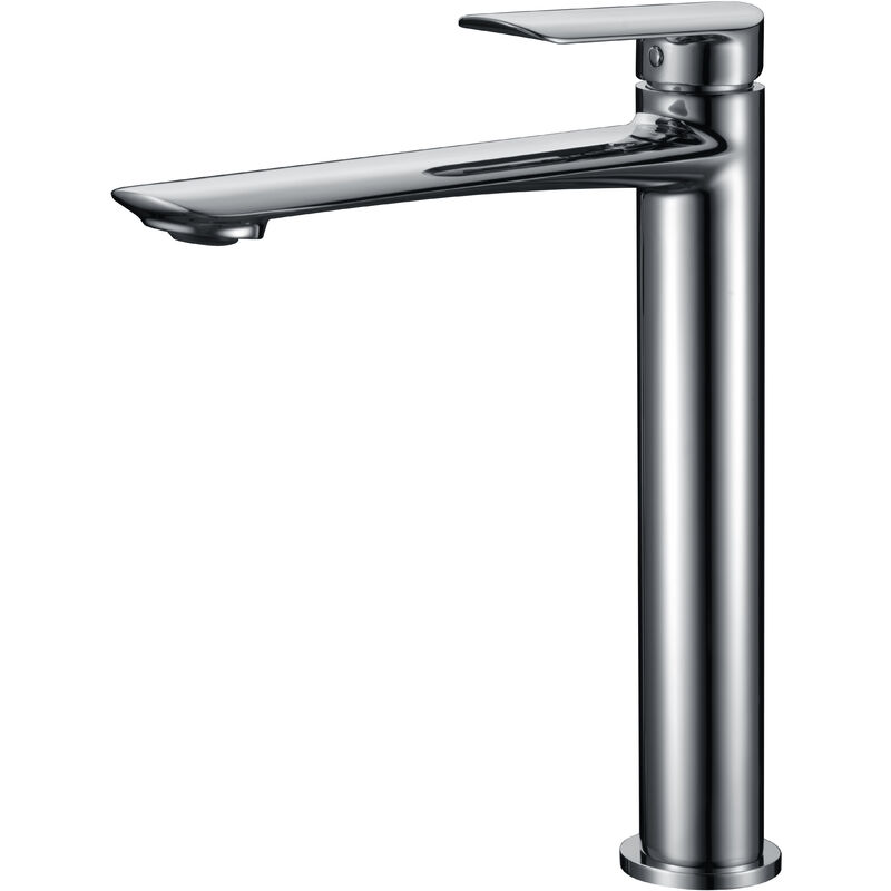 foto del prodotto imex rubinetto lavello alto con monocomando modello ural beccuccio universale colore grigio finitura cromo 