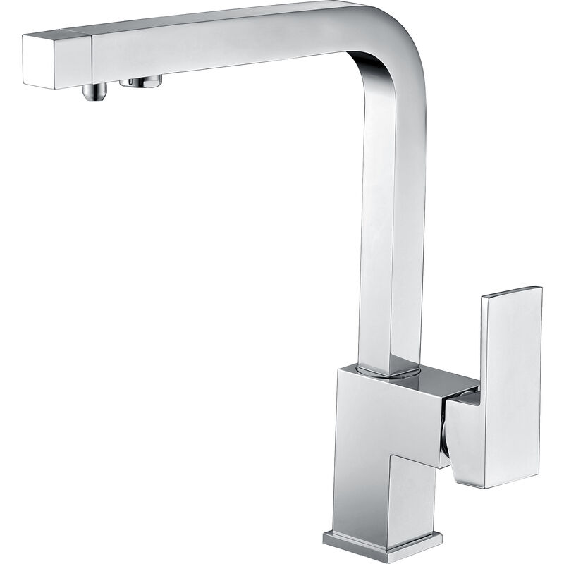 foto del prodotto imex rubinetto monocomando per cucina con osmosi modello capri colore grigio finitura cromata 