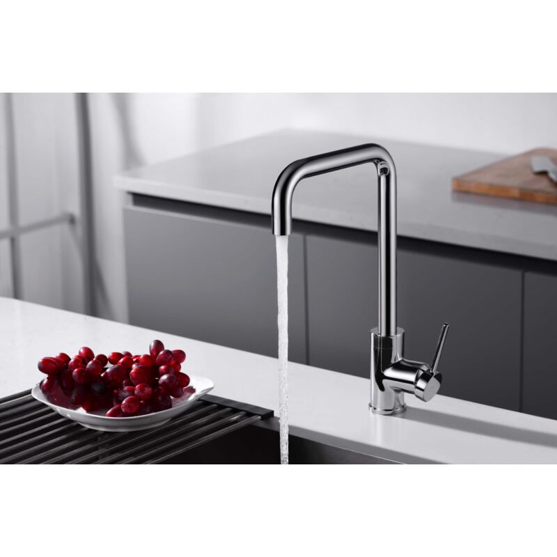 immagine 0 del prodotto imex rubinetto monocomando per cucina modello loira colore grigio finitura cromo 