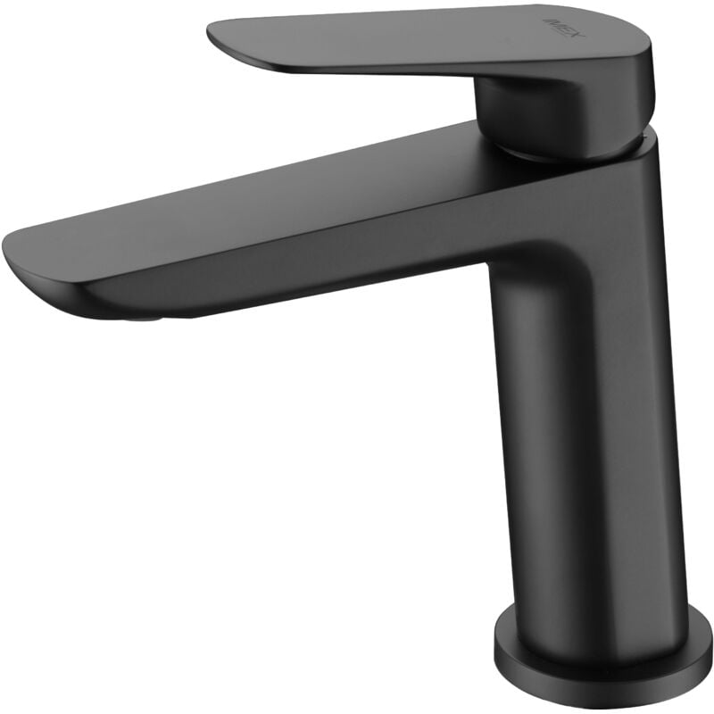 foto del prodotto imex - rubinetto monocomando per lavabo modello belgio beccuccio basso colore nero finitura opaca [ ®]