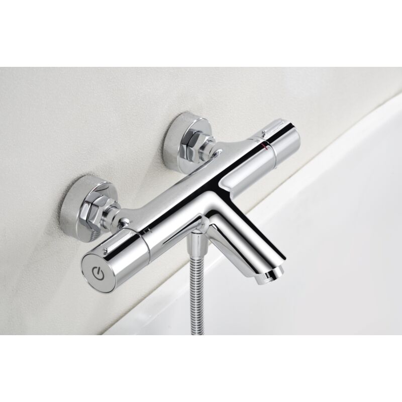 foto del prodotto imex set da bagno termostatico modello eco kent colore grigio rifinito in cromo 