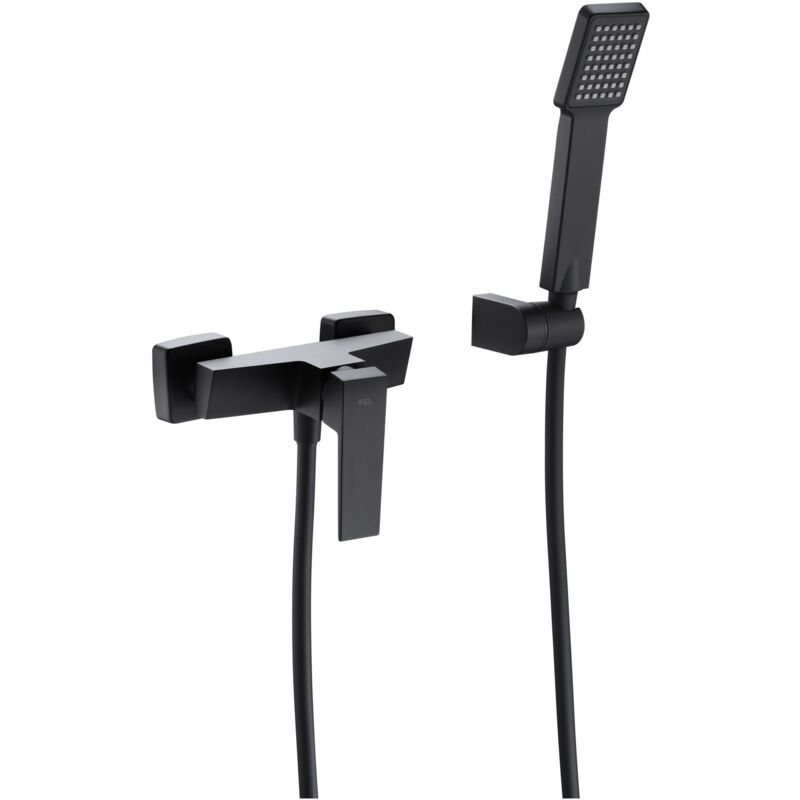 foto del prodotto imex - set doccia con rubinetto mono modello art colore nero finitura opaca