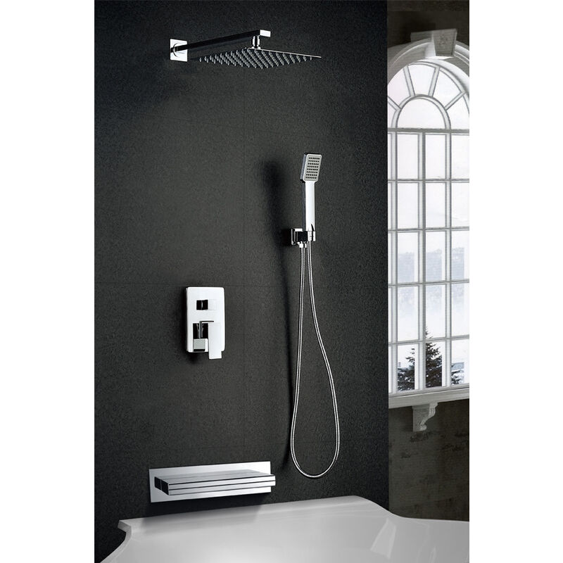 foto del prodotto imex - set vasca da bagno con miscelatore monocomando modello java colore grigio finitura cromata