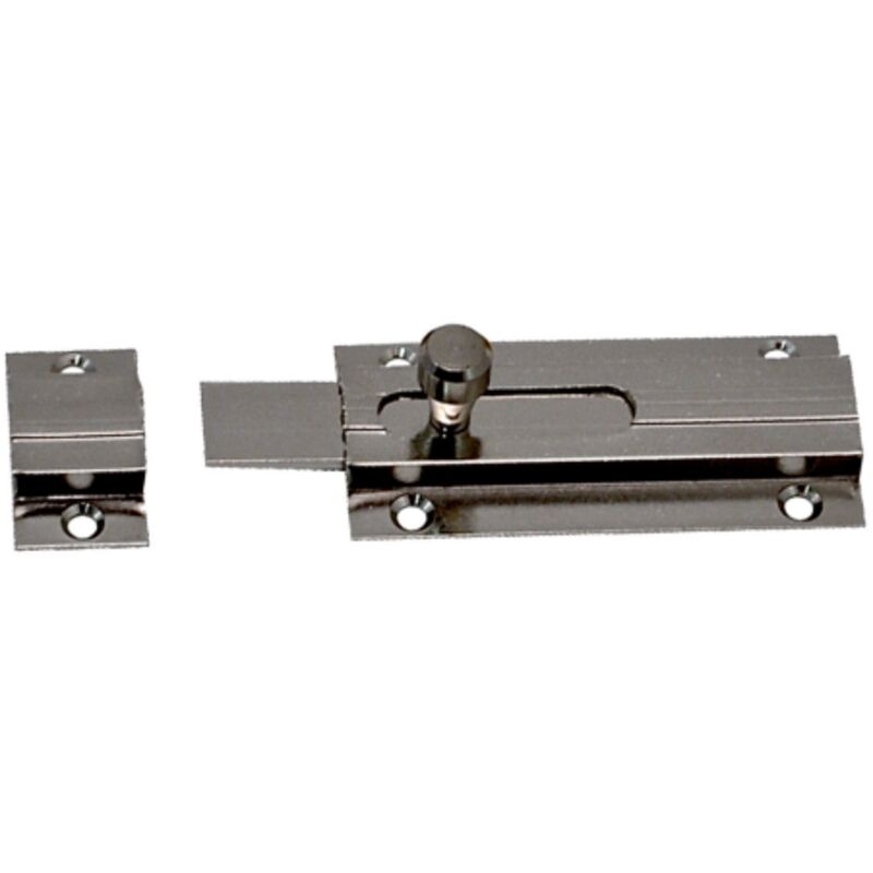 foto del prodotto imof catenaccio catenacciolo orizzontale in ottone nichelato mm 60 lama 12x2 mm
