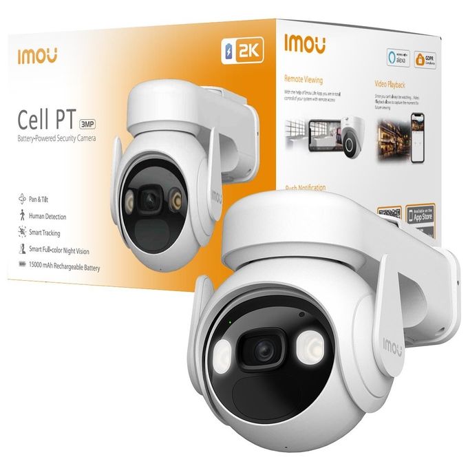 foto del prodotto imou cell pt - telecamera da esterno a batteria con risoluzione 2k 3mp , rilevamento movimento umano, visione notturna a colori, audio bidirezionale, ip66