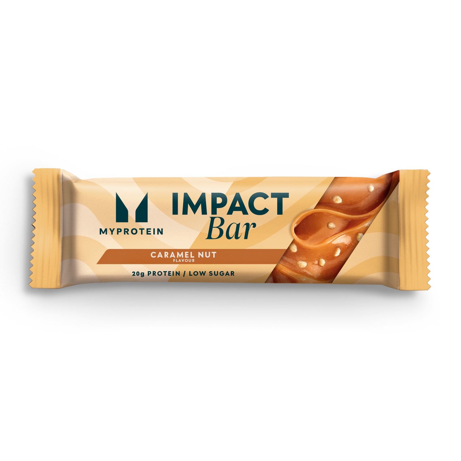 foto del prodotto impact barretta proteica 64g caramello e noci