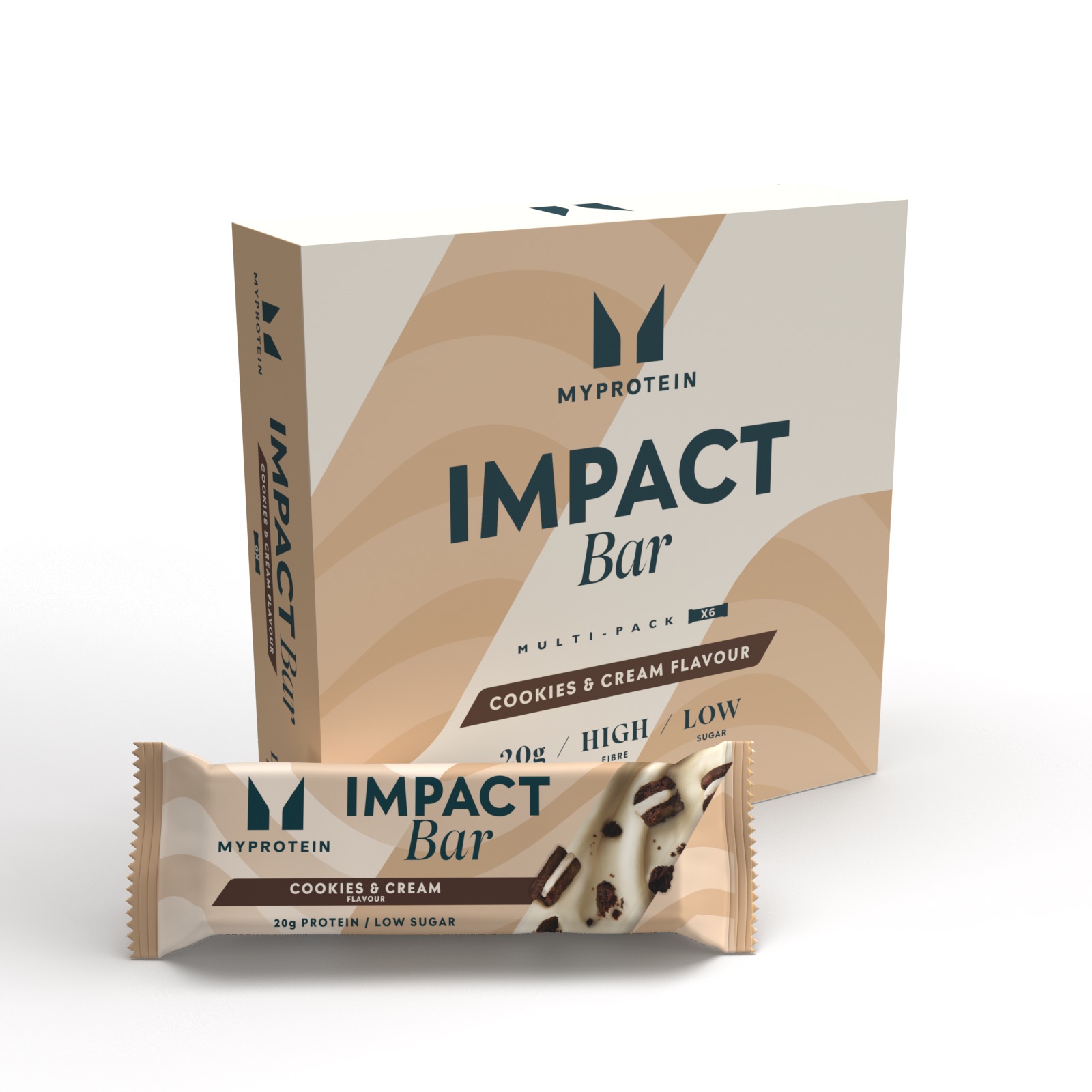 foto del prodotto impact protein bar 6 x 64g biscotti e crema