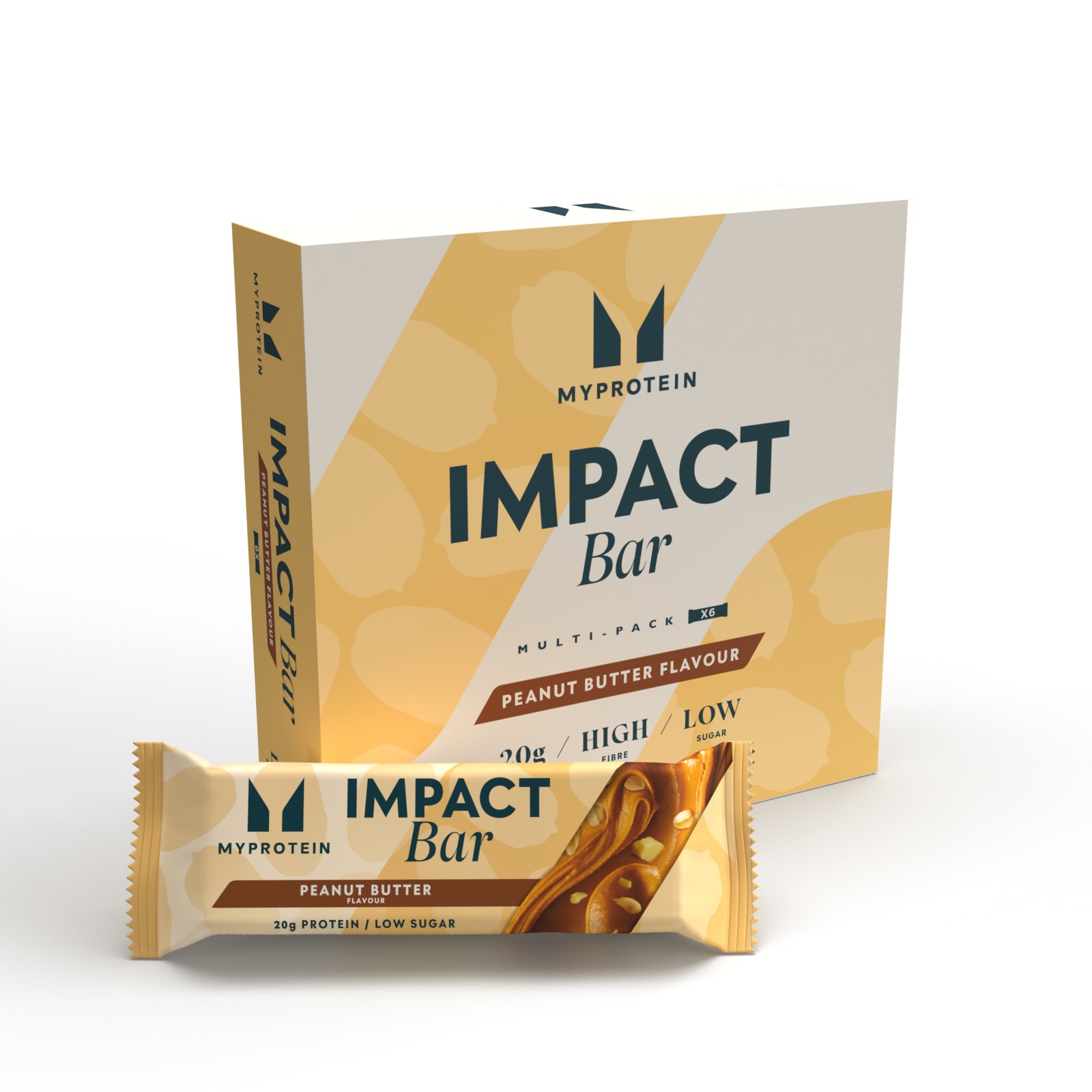 foto del prodotto impact protein bar 6 x 64g burro di arachidi