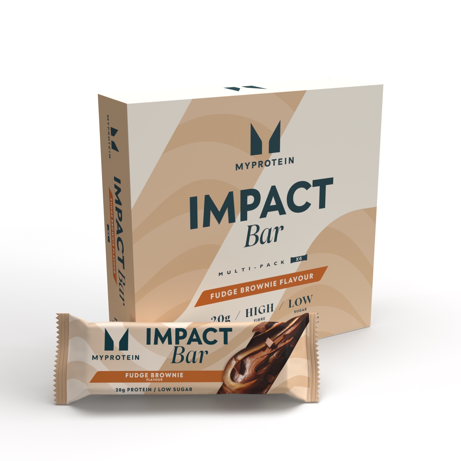 foto del prodotto impact protein bar 6 x 64g fudge al cioccolato
