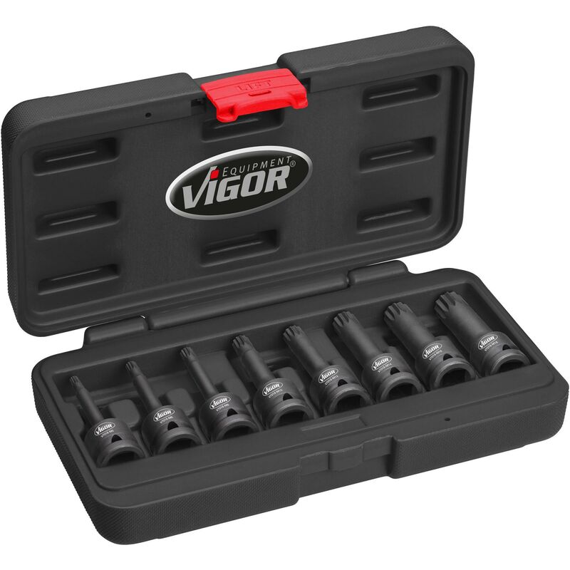foto del prodotto impact screwdriver socket set for internal serration profile xzn v7018 attacco quadro, cavo, 1 2 di pollice 12,5 mm profilo poligonale