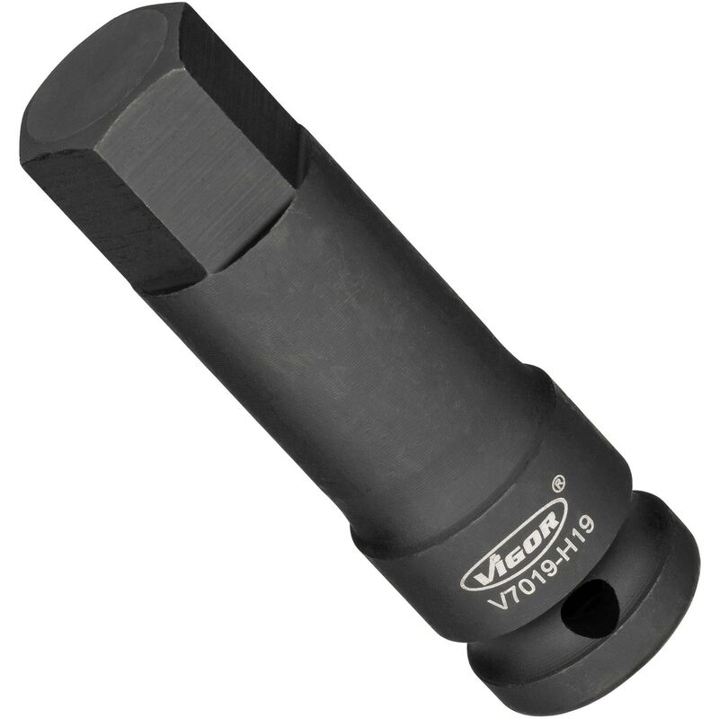 foto del prodotto impact screwdriver socket v7019 h19 attacco quadro, cavo, 1 2 di pollice 12,5 mm profilo esagonale interno size 19 mm