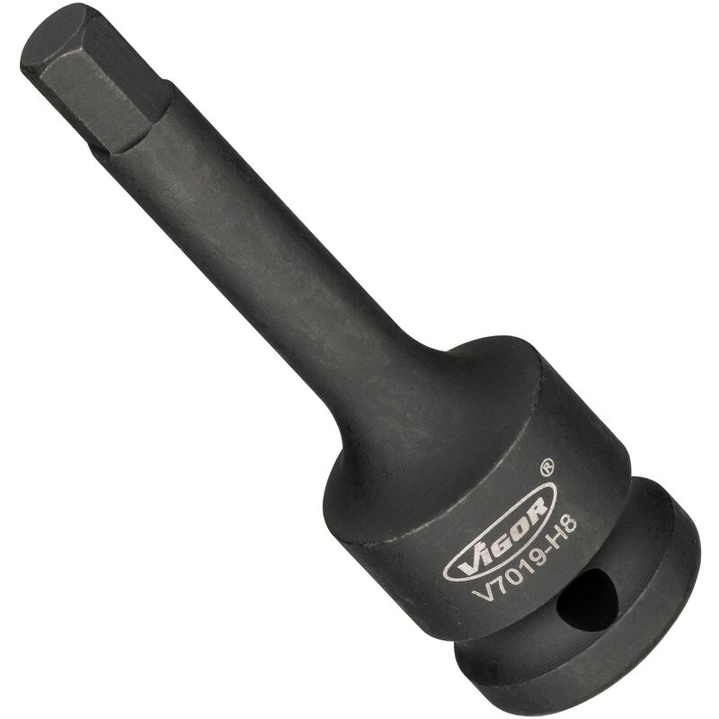 foto del prodotto impact screwdriver socket v7019 h8 attacco quadro, cavo, 1 2 di pollice 12,5 mm profilo esagonale interno size 8 mm
