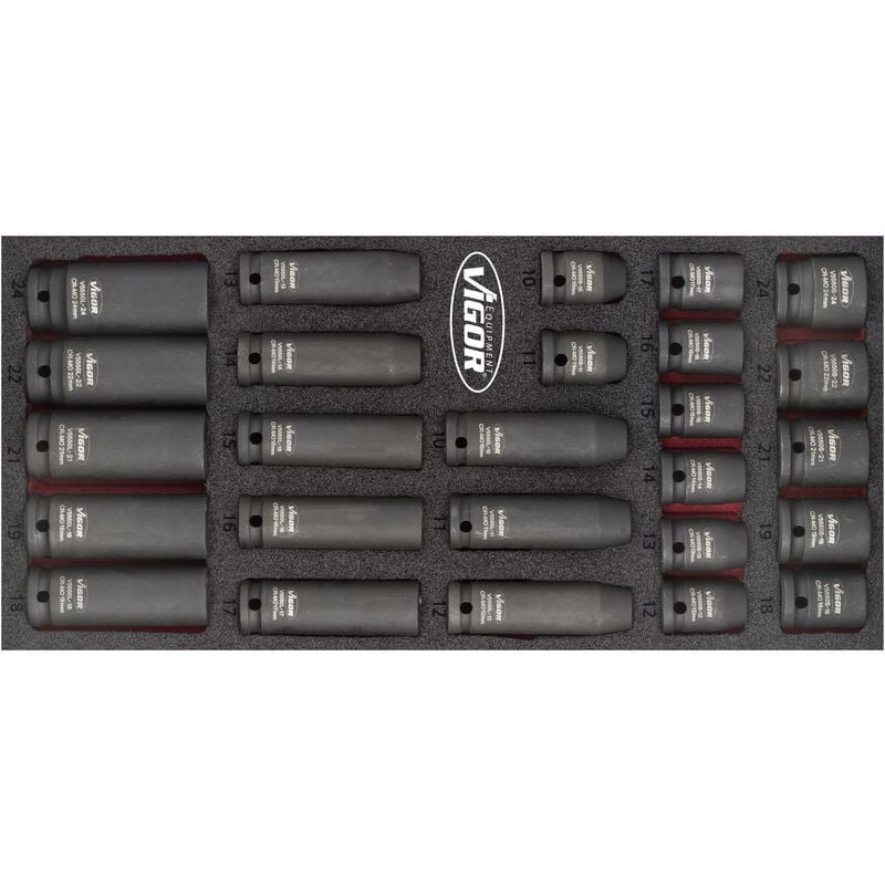 foto del prodotto impact socket set v5602 attacco quadro, cavo, 1 2 di pollice 12,5 mm profilo esagonale esterno 10 24 numero utensili 26