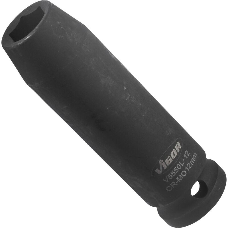 foto del prodotto impact wrench socket long v5550l 12 attacco quadro, cavo, 1 2 di pollice 12,5 mm profilo esagonale esterno size 12 mm