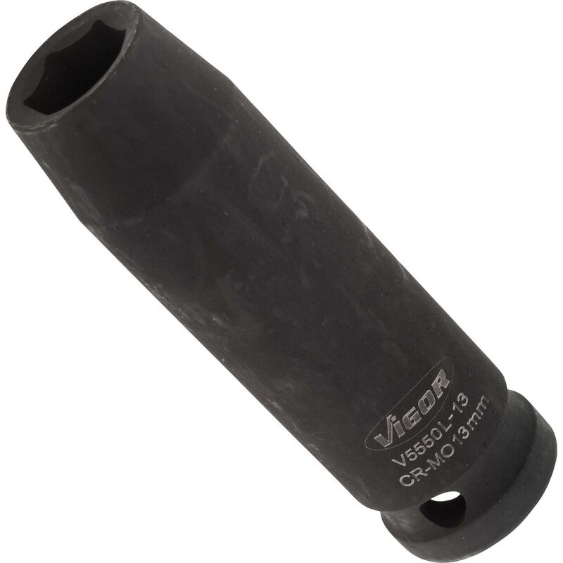 foto del prodotto impact wrench socket long v5550l 13 attacco quadro, cavo, 1 2 di pollice 12,5 mm profilo esagonale esterno size 13 mm