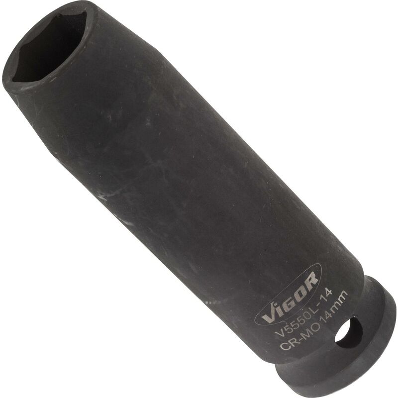foto del prodotto impact wrench socket long v5550l 14 attacco quadro, cavo, 1 2 di pollice 12,5 mm profilo esagonale esterno size 14 mm
