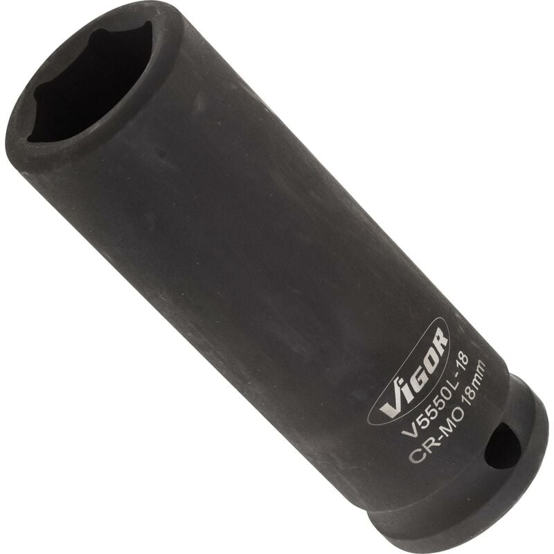 foto del prodotto impact wrench socket long v5550l 18 attacco quadro, cavo, 1 2 di pollice 12,5 mm profilo esagonale esterno size 18 mm