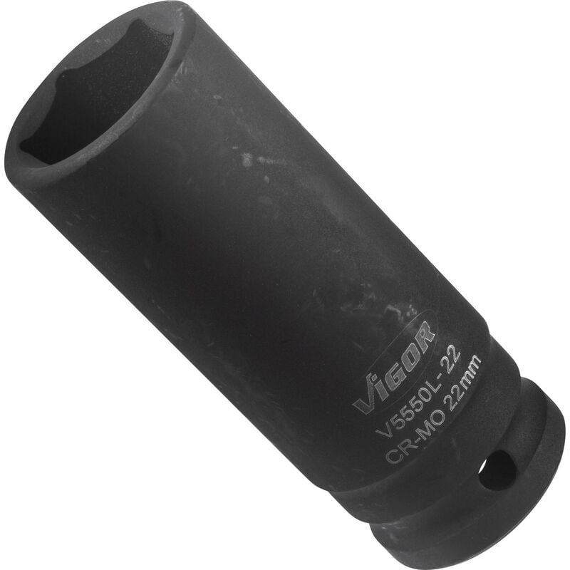 foto del prodotto impact wrench socket long v5550l 22 attacco quadro, cavo, 1 2 di pollice 12,5 mm profilo esagonale esterno size 22 mm