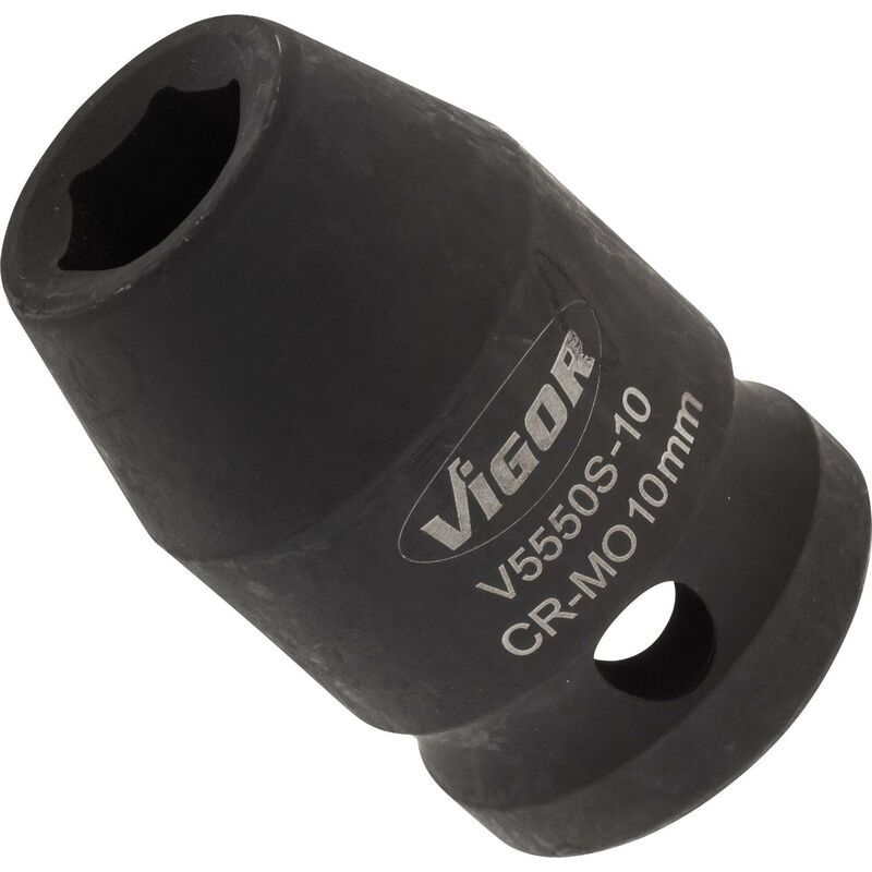 foto del prodotto impact wrench socket short v5550s 10 attacco quadro, cavo, 1 2 di pollice 12,5 mm profilo esagonale esterno size 10 mm