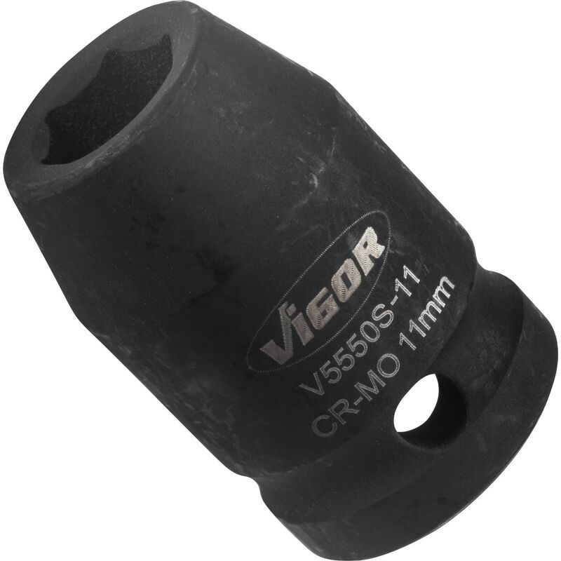 foto del prodotto impact wrench socket short v5550s 11 attacco quadro, cavo, 1 2 di pollice 12,5 mm profilo esagonale esterno size 11 mm