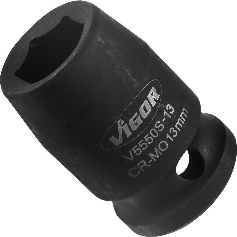 foto del prodotto impact wrench socket short v5550s 13 attacco quadro, cavo, 1 2 di pollice 12,5 mm profilo esagonale esterno size 13 mm