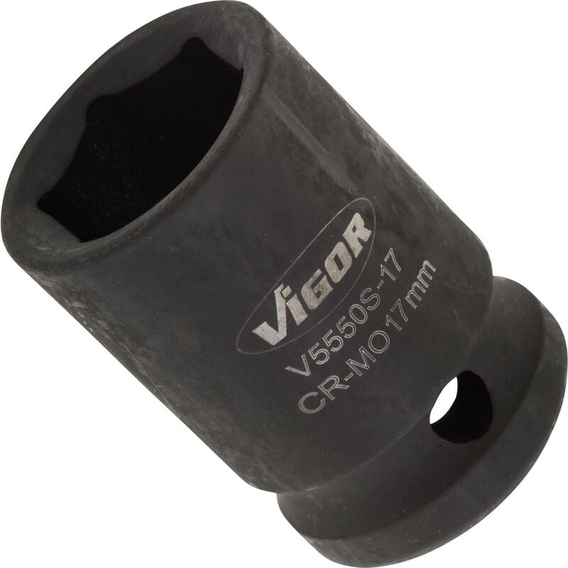 foto del prodotto impact wrench socket short v5550s 17 attacco quadro, cavo, 1 2 di pollice 12,5 mm profilo esagonale esterno size 17 mm