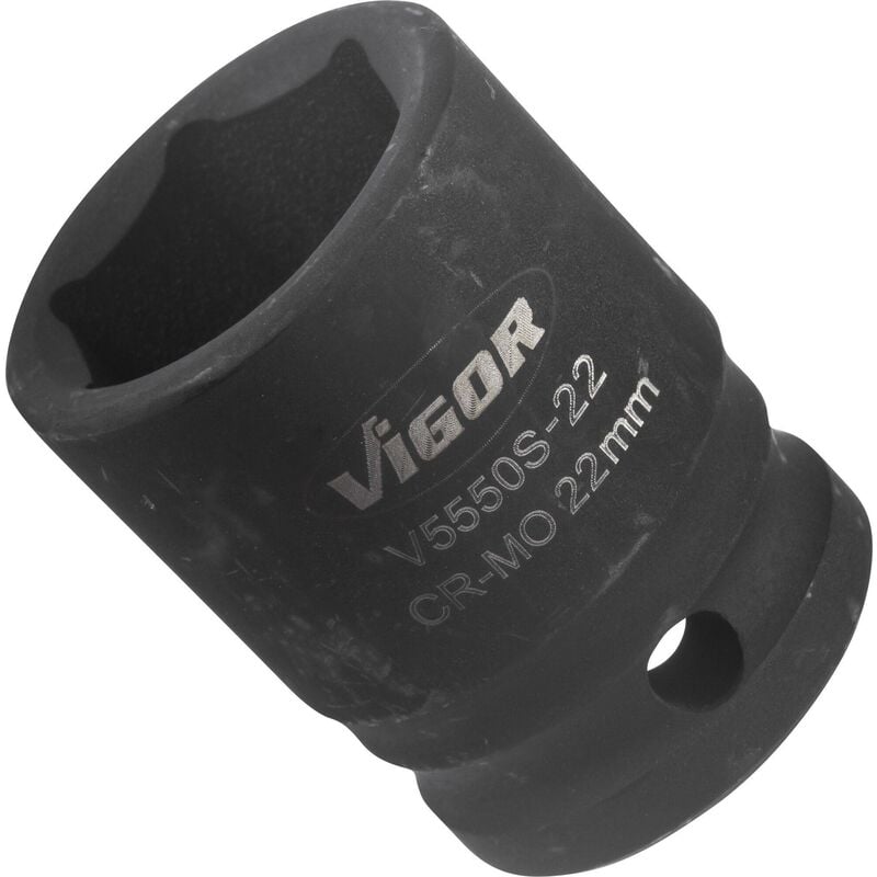 foto del prodotto impact wrench socket ∙ short ∙ v5550s-22 ∙ attacco quadro, cavo, 1/2 di pollice (12,5 mm) ∙ profilo esagonale esterno ∙ size 22 mm