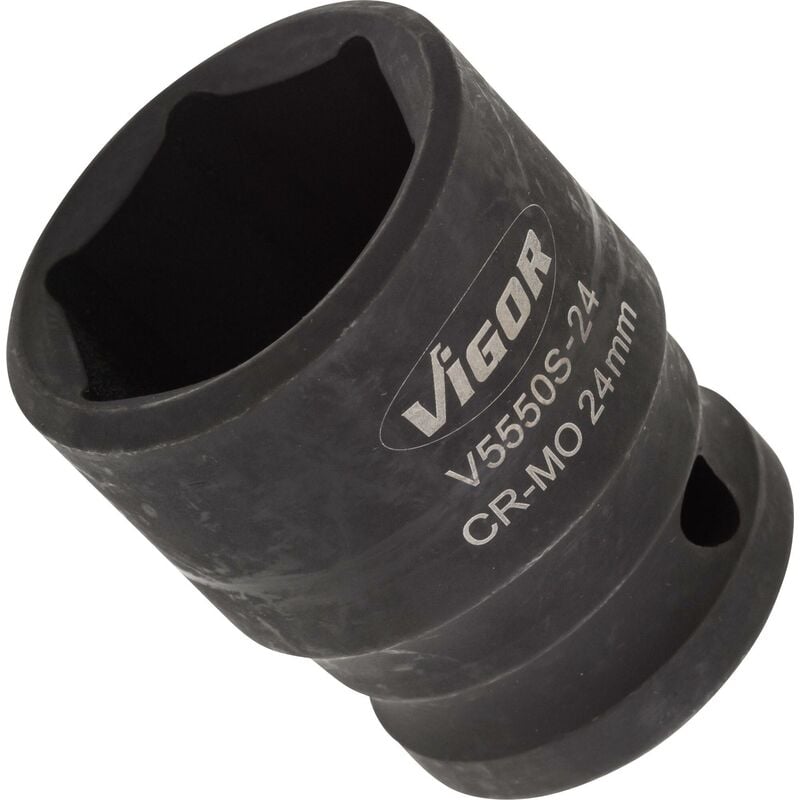 foto del prodotto impact wrench socket short v5550s 24 attacco quadro, cavo, 1 2 di pollice 12,5 mm profilo esagonale esterno size 24 mm