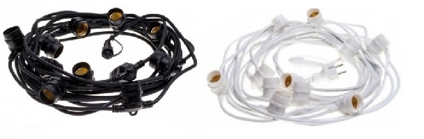 foto del prodotto imperia catenaria p.ta lampadine nero mt.10