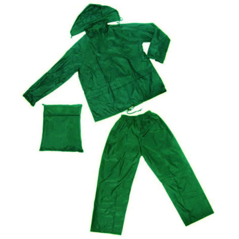 foto del prodotto impermeabile giacca pantalone in nylon verde tg. xxl