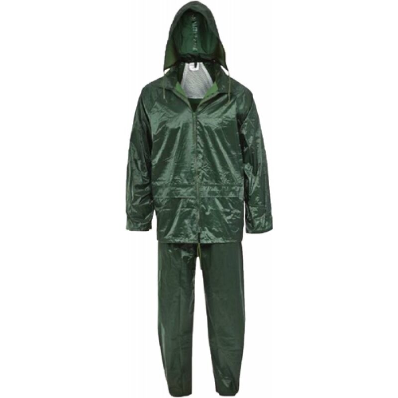 foto del prodotto impermeabile lavoro poliestere pvc completo verde l maurer