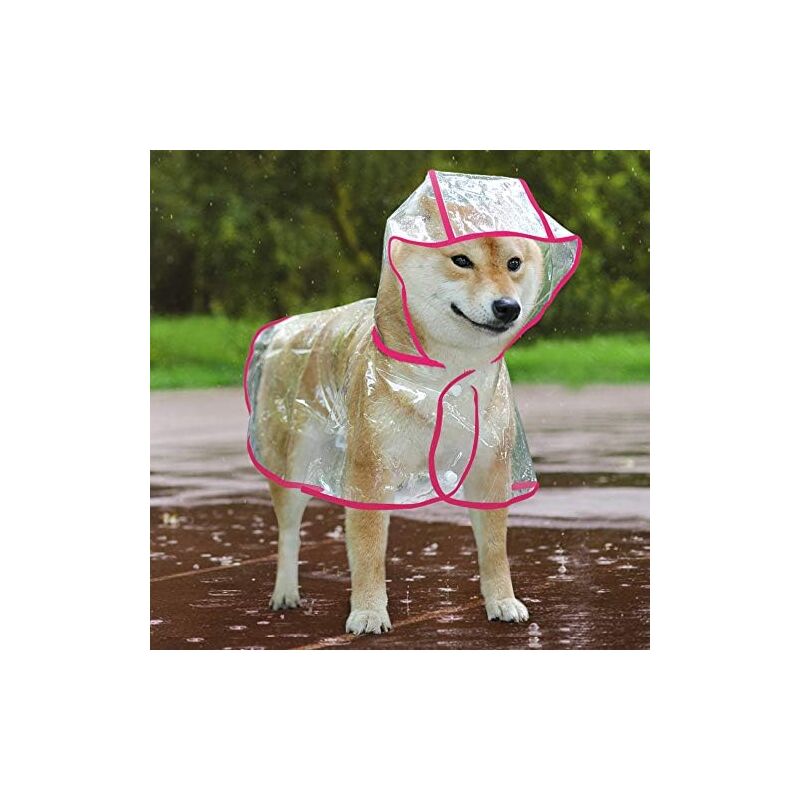 foto del prodotto impermeabile per cani, impermeabile, antivento, con cappuccio, per cani di piccola e media taglia, l 